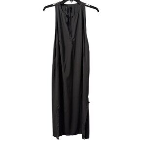 Lululemon Sleeveless Gray Midi Dress Size M Half Zip Front with Slits